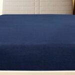 vidaXL Drap-housse Jersey Bleu marine 100x200 cm Coton