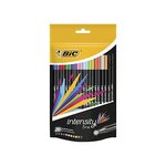 Pochette 20 Stylo Feutre Fineliner Intensity Pte Baguée métal Fine 0,4mm Assortis BIC