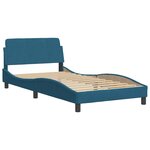 vidaXL Lit avec matelas bleu 100x200 cm velours