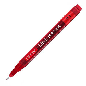 DERWENT - LINE MAKER - fineliner encre rouge pointe 0.3