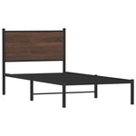 vidaXL Cadre de lit en métal avec tête de lit chêne marron 80x200 cm