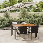 vidaXL Ensemble à manger de jardin coussins 5Pièces Noir Résine tressée