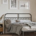 vidaXL Tête de lit métal noir 160 cm
