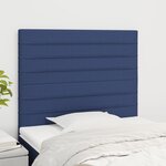 vidaXL Têtes de lit 2 Pièces Bleu 100x5x78/88 cm Tissu