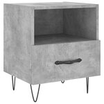 vidaXL Tables de chevet 2Pièces gris béton 40x35x47 5cm bois d’ingénierie