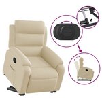 vidaXL Fauteuil inclinable Crème Tissu