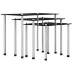 vidaXL Tables gigognes 3 Pièces Noir Verre trempé