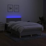 vidaXL Sommier à lattes de lit matelas LED gris clair 120x190 cm tissu