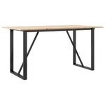vidaXL Table à manger cadre en O 140x80x75 cm bois de pin massif fonte