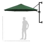 vidaXL Parasol mural avec mât métallique 300 cm Vert