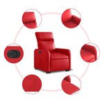 vidaXL Fauteuil inclinable électrique rouge similicuir