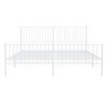 vidaXL Cadre de lit métal avec tête de lit/pied de lit blanc 183x213cm