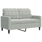 vidaXL Ensemble de canapés 2 Pièces avec coussins Gris clair Velours