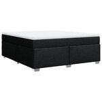 vidaXL Sommier à lattes de lit avec matelas Noir 180x200 cm Tissu