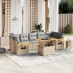 vidaXL Salon de jardin avec coussins 8 Pièces beige résine tressée