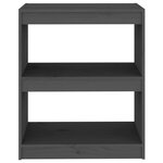 vidaXL Bibliothèque/Séparateur de pièce Gris 60x30x71 5 cm Pin massif
