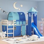 vidaXL Rideaux pour lit mezzanine avec tunnel et tour bleu