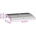 vidaXL Auvent de porte Noir 150x80 cm Polycarbonate