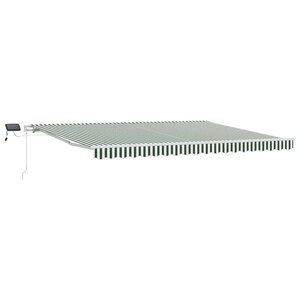 vidaXL Auvent Rétractable Vert et blanc 450 × 350 cm Tissu et acier