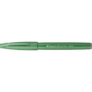 stylo feutre Sign Pen SES15 vert pointe de pinceau flexible x 10 PENTEL