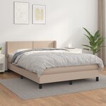 vidaXL Sommier à lattes de lit avec matelas Cappuccino 140x190 cm