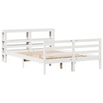 vidaXL Cadre de lit sans matelas blanc 140x190 cm bois de pin massif