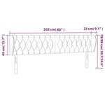 vidaXL Tête de lit avec oreilles Gris clair 203x23x78/88 cm Velours