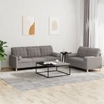 vidaXL Ensemble de canapés 2 Pièces avec coussins taupe tissu