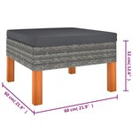 vidaXL Salon de jardin 6 Pièces avec coussins Résine tressée Gris