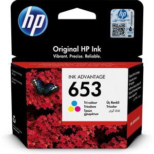 Cartouche d'encre originale 653 Advantage tricolor Cyan Magenta Jaune HP