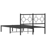vidaXL Cadre de lit métal avec tête de lit noir 120x200 cm