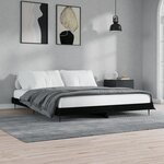 vidaXL Cadre de lit noir 200x200 cm bois d'ingénierie