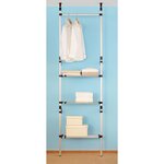 vidaXL Système de garde-robe télescopique barres et étagère Aluminium