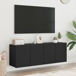 vidaXL Meubles TV muraux 2 Pièces noir 60x30x41 cm