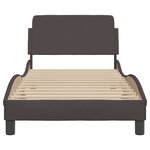 vidaXL Cadre de lit avec tête de lit Marron foncé 90x200 cm Tissu