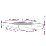 vidaXL Cadre de lit sonoma gris 135x190 cm bois d'ingénierie