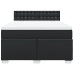 vidaXL Sommier à lattes de lit avec matelas Noir 140x200 cm Similicuir