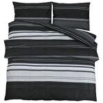 vidaXL Ensemble de housse de couette noir et blanc 135x200 cm Coton