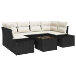 vidaXL Ensemble de Canapés de Jardin 7 pièces avec coussins Noir Rotin Synthétique