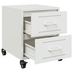 vidaXL Tables de chevet 2 Pièces blanc 36x39x43 5 cm acier