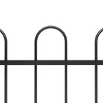 Vidaxl clôture de jardin avec dessus en cerceau acier 11 9x1 5 m noir