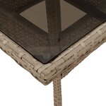 vidaXL Ensemble à manger de jardin et coussins 3 Pièces beige rotin verre