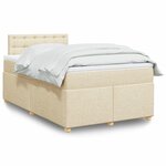 vidaXL Sommier à lattes de lit avec matelas crème 120x190 cm tissu