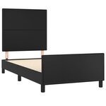 vidaXL Cadre de lit avec tête de lit Noir 90x190 cm Similicuir
