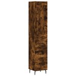 vidaXL Buffet haut Chêne fumé 34 5x34x180 cm Bois d'ingénierie