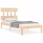 vidaXL Cadre de lit avec tête de lit 90x200 cm bois massif