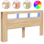 vidaXL Tête de lit à LED chêne sonoma 180x18 5x103 5cm bois ingénierie