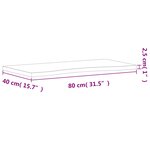 vidaXL Dessus de bureau 80x(36-40)x2 5 cm bois massif de hêtre