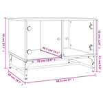 vidaXL Table basse avec portes en verre chêne fumé 68 5x50x50 cm