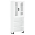 vidaXL Buffet haut Blanc 69 5x34x180 cm Bois d'ingénierie